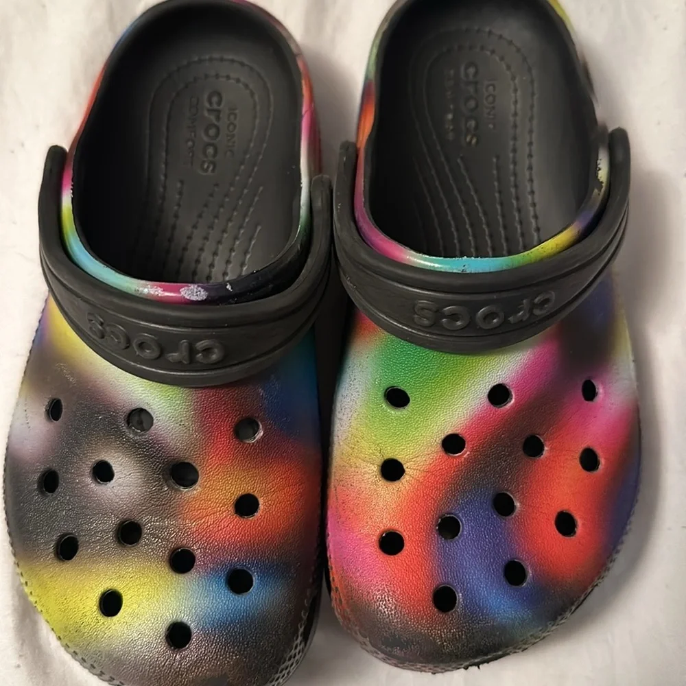 Rainbow crocs
